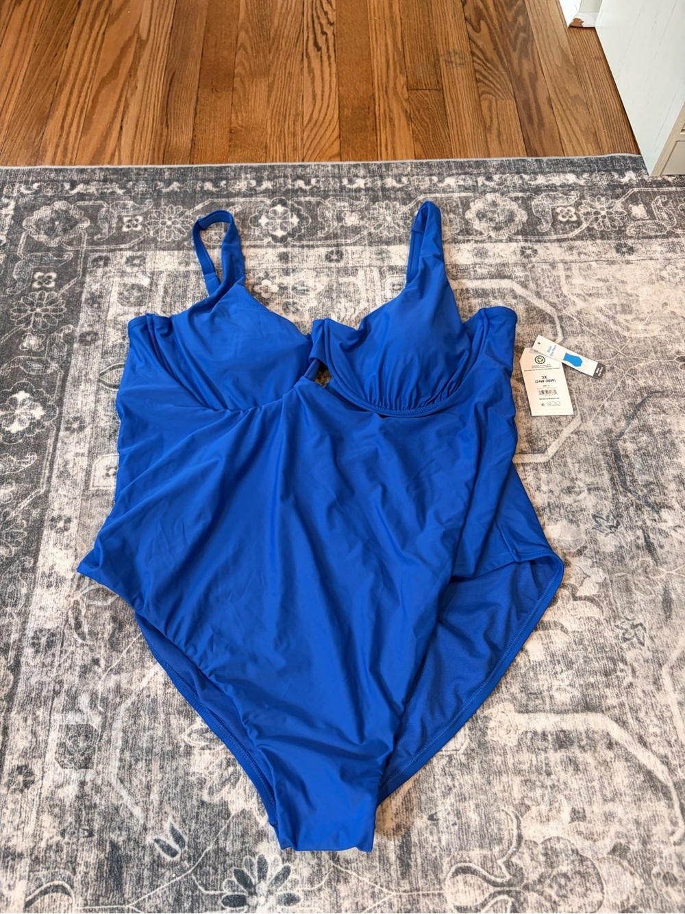Time and Tru Bright Blue Women's One-Piece Swimsuit